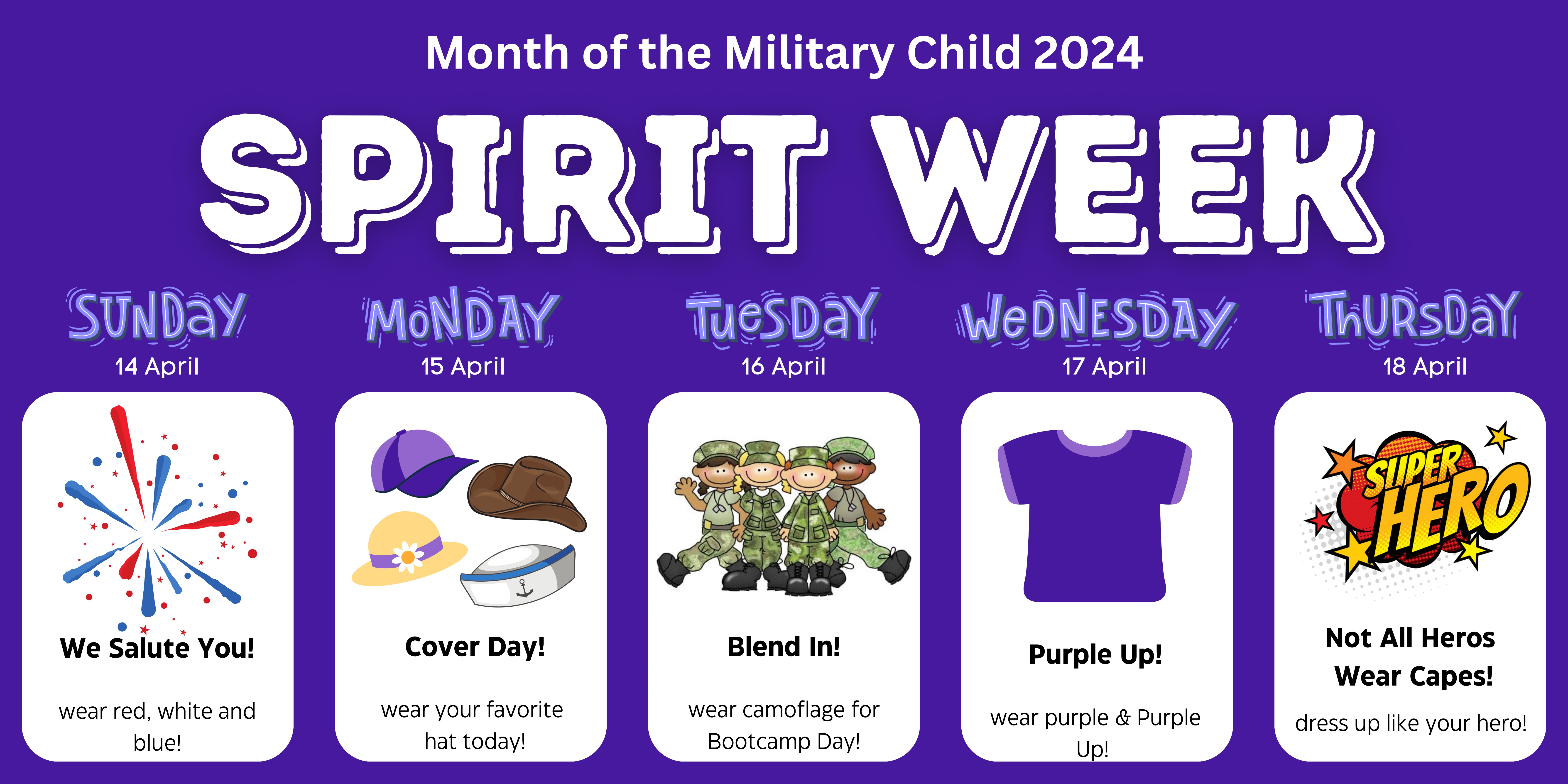Spirit week 2024 flyer