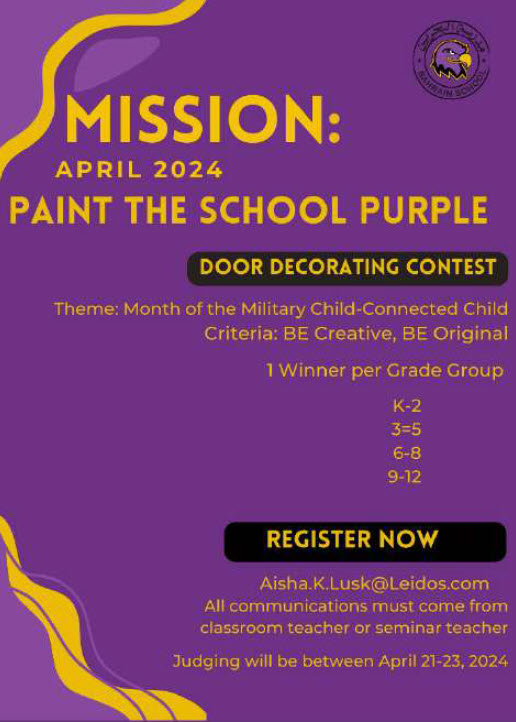 paint the school purple flyer